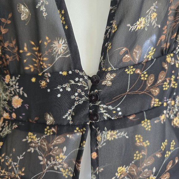 Japana floral and black sheer over coat - Picture 2 of 5